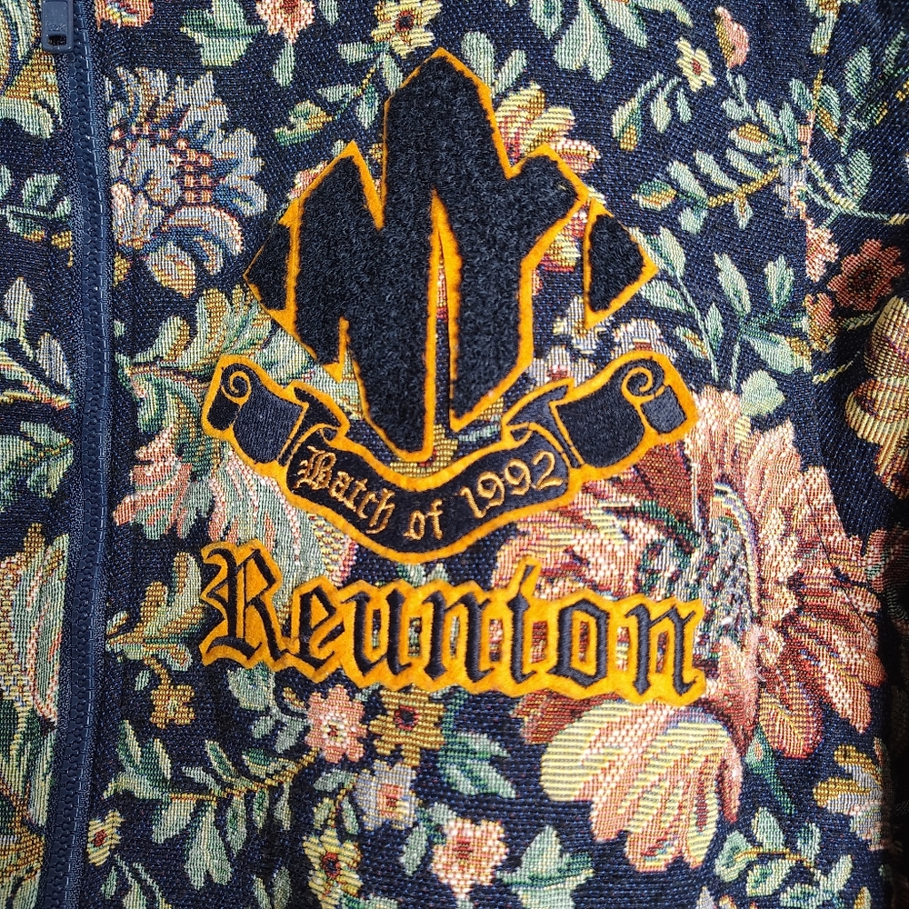 Fried Waters Textured Floral Bomber Jacket. The Tapestry Edition Mens Medium New - Picture 3 of 8